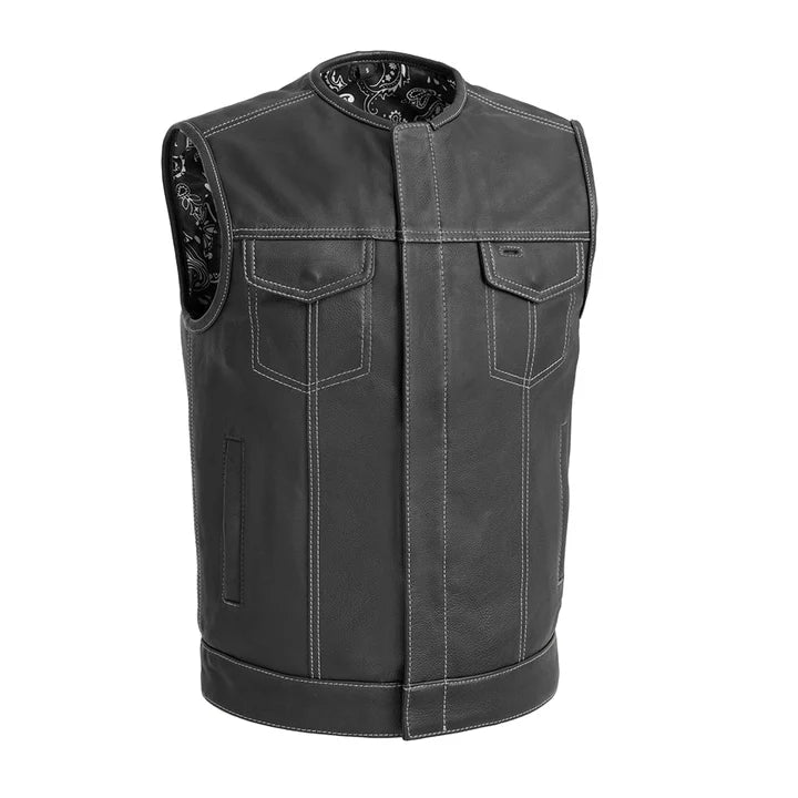 Bandana Men's Motorcycle Leather Vest