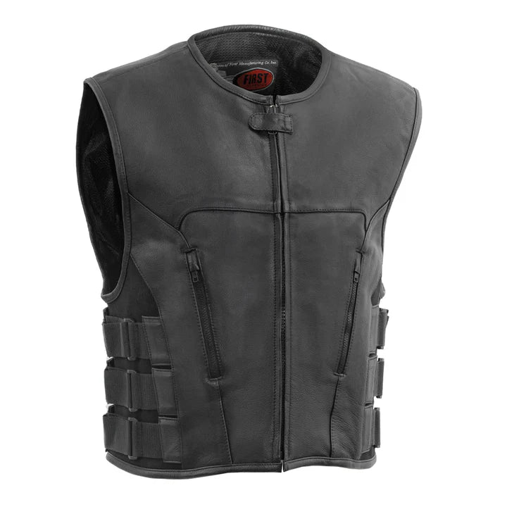 Bukler Men's Motorcycle Leather Vest