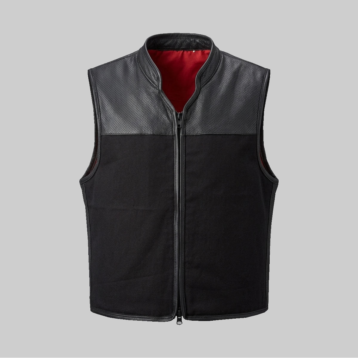 Euro Style Denim and Leather Vest