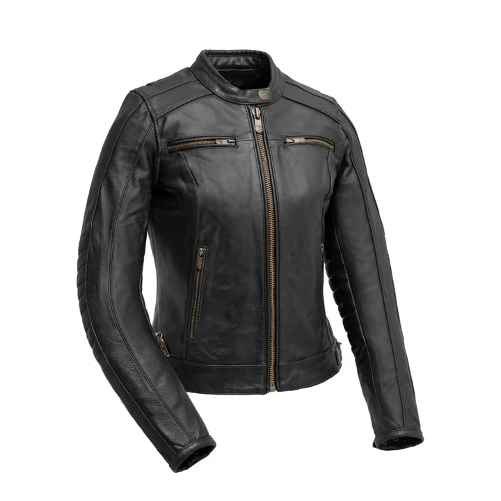 Dextra Women's Motorcycle Leather Jacket