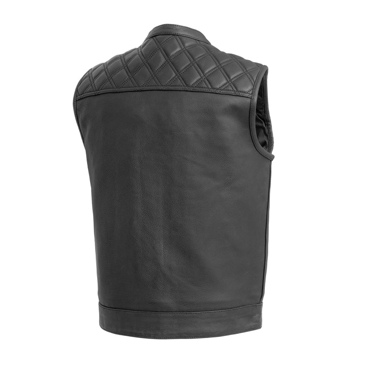 Diamond Long Men's Motorcycle Leather Vest