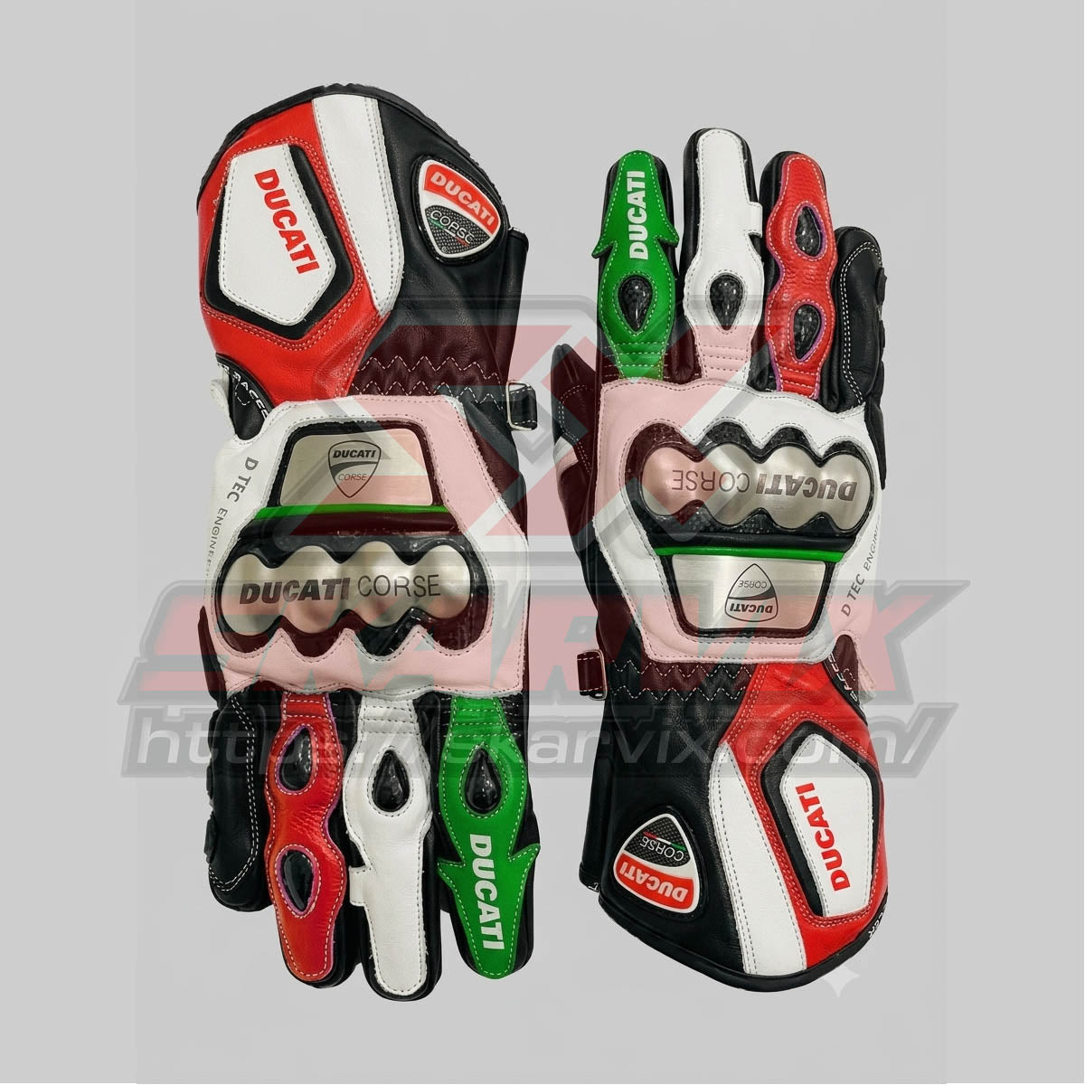 Ducati Corse Motorcycle Leather Gloves