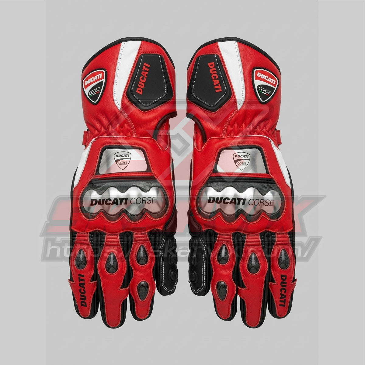 Ducati Corse Red Motorcycle Gloves