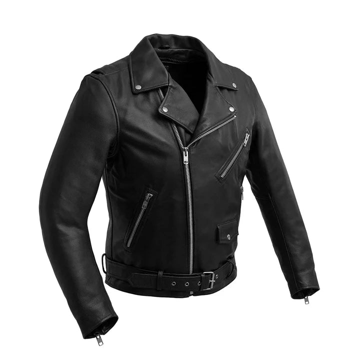 Floppy Long Men's Motorcycle Leather Jacket