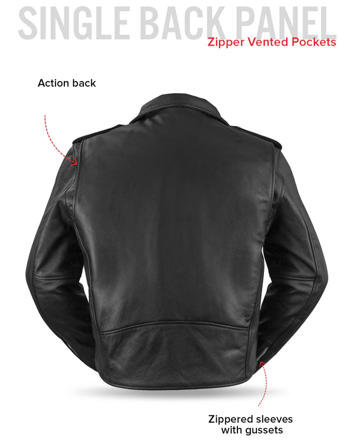 Flopy Men's Motorcycle Leather Jacket