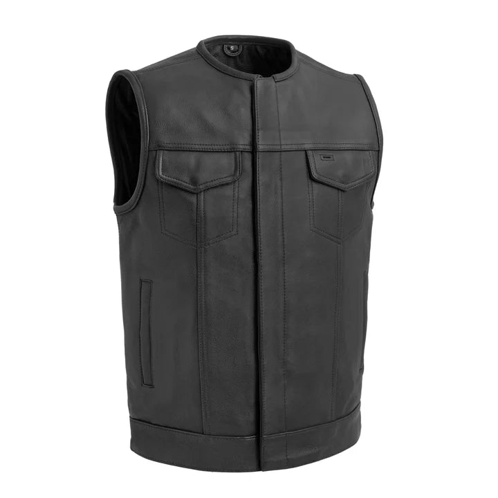 Gileb Men's Motorcycle Leather Vest