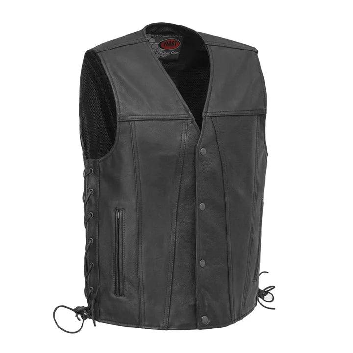 Gimblon Men's Motorcycle Leather Vest