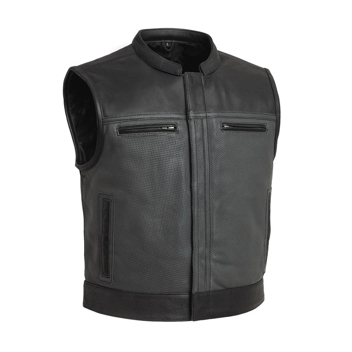 Gun Perforated Men's Motorcycle Leather Vest
