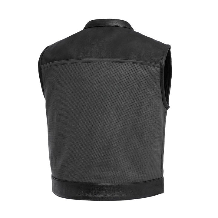 Gun Perforated Men's Motorcycle Leather Vest
