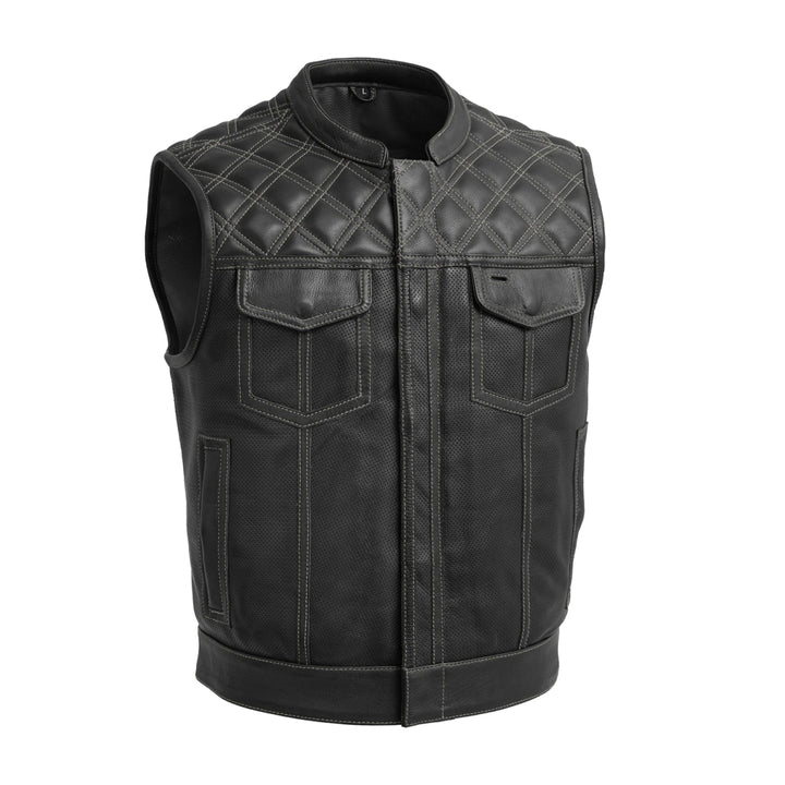 Honex Men's Motorcycle Leather Vest