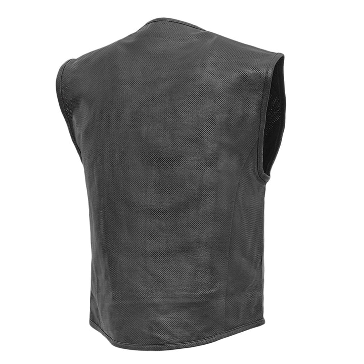 Komondo Perforated Men's Motorcycle Leather Vest