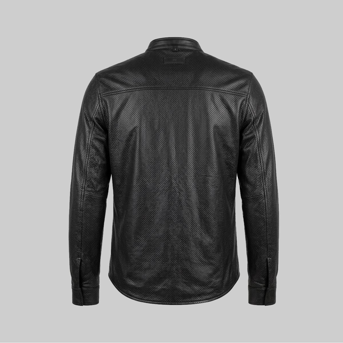 Leather Perforated Snapped Shirt