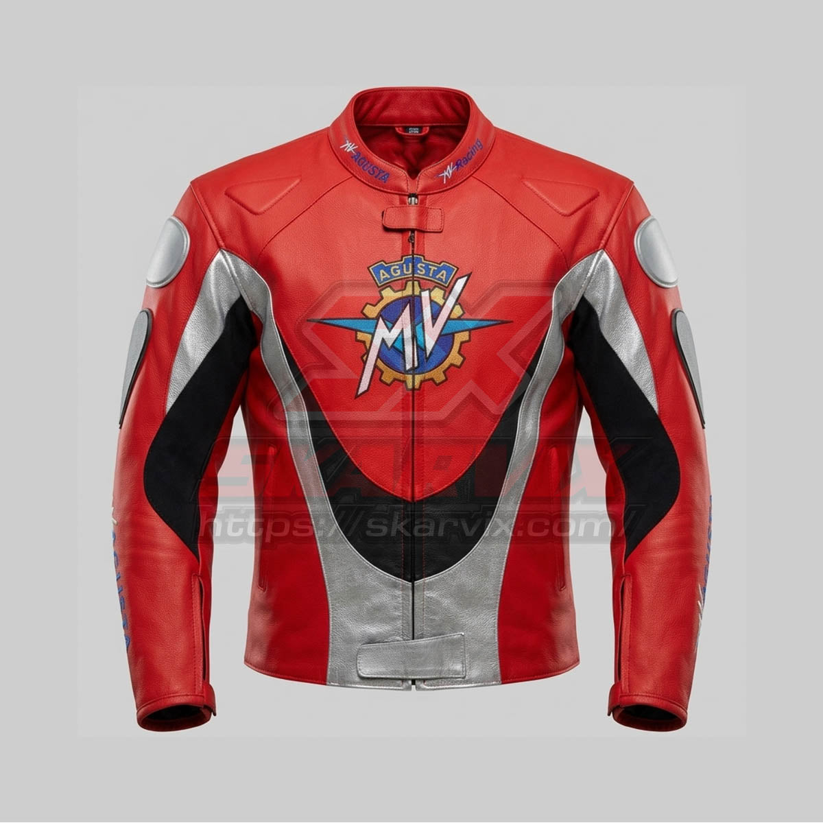 MV Agusta Red Motorcycle Leather Jacket