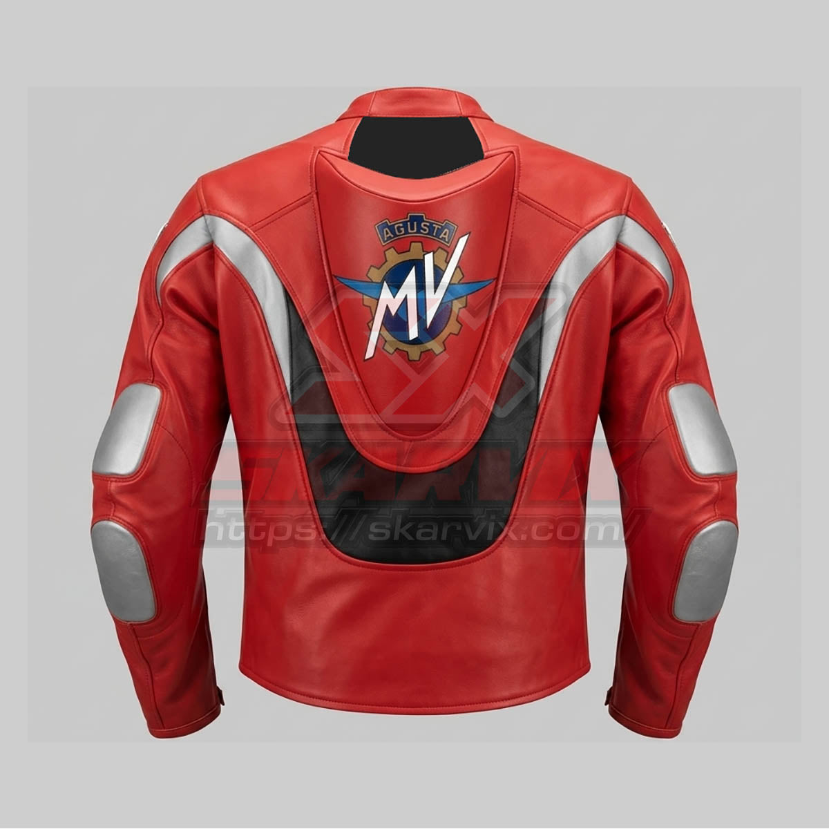 MV Agusta Red Motorcycle Leather Jacket