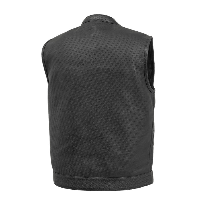 Perfo White Stitch Men's Motorcycle Leather Vest