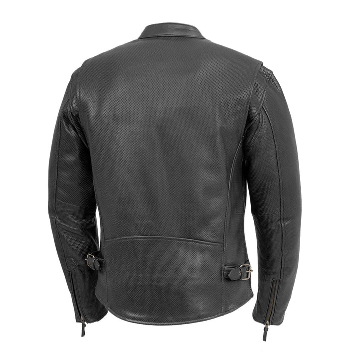 Perforated Men's Motorcycle Leather Jacket