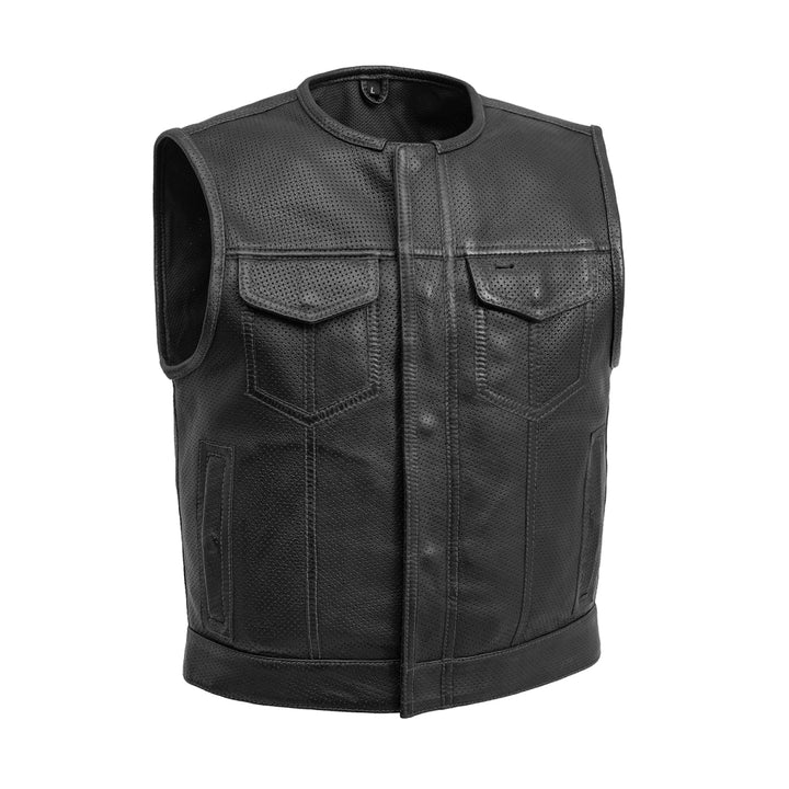 Perforated Men's Motorcycle Leather Vest