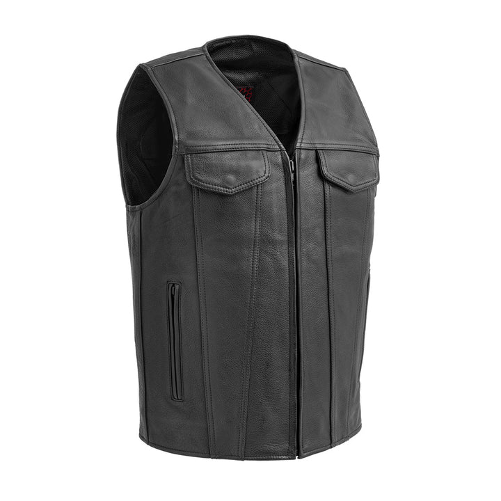 Shogran Men's Motorcycle Leather Vest