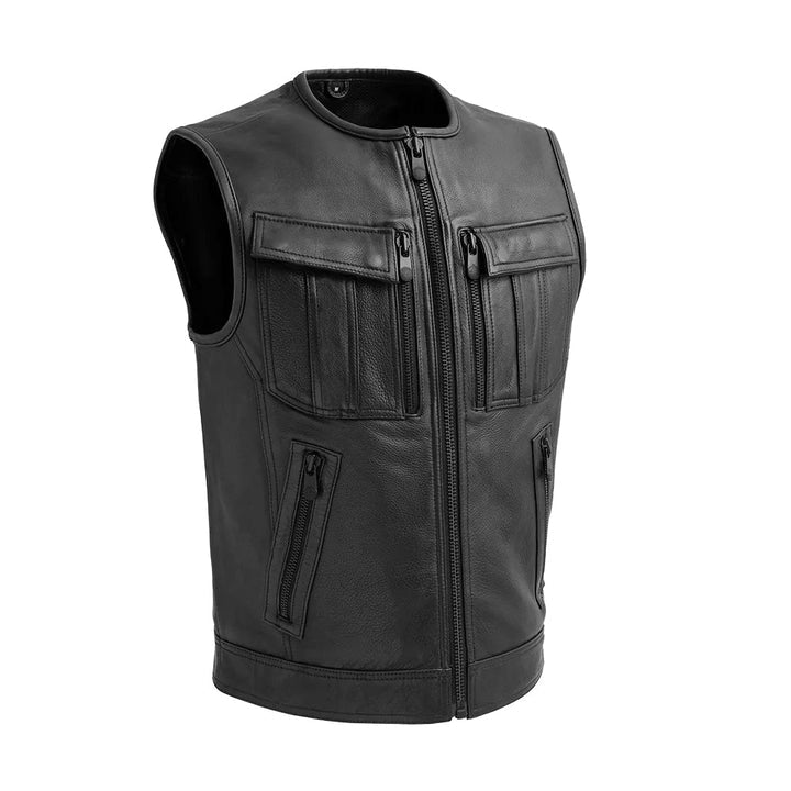 Slider Men's Motorcycle Leather Vest