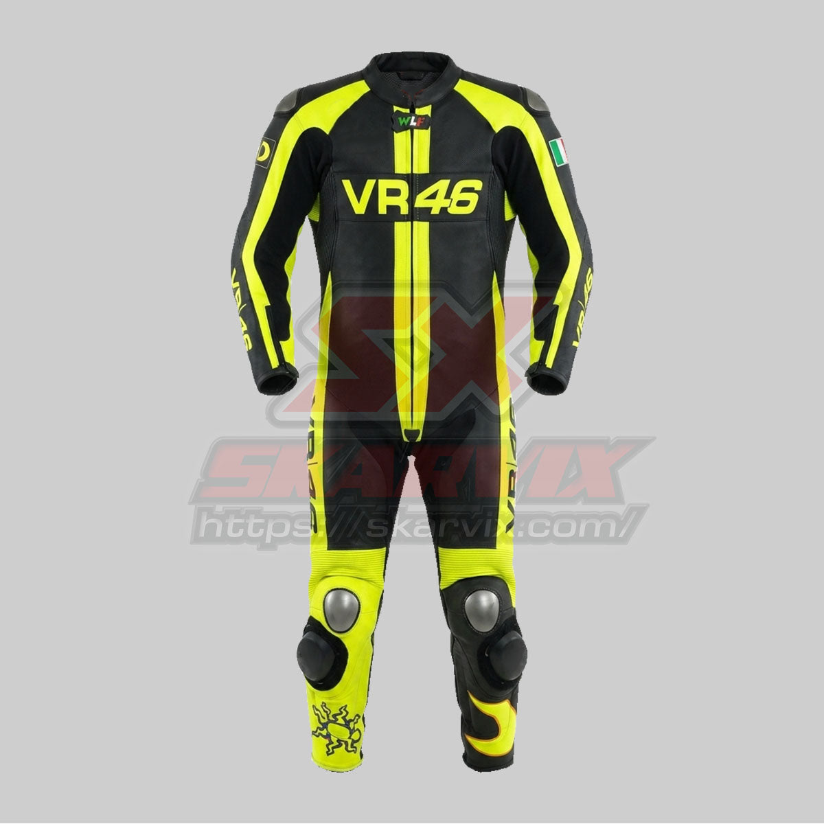 VR46 Black Leather Race Suit