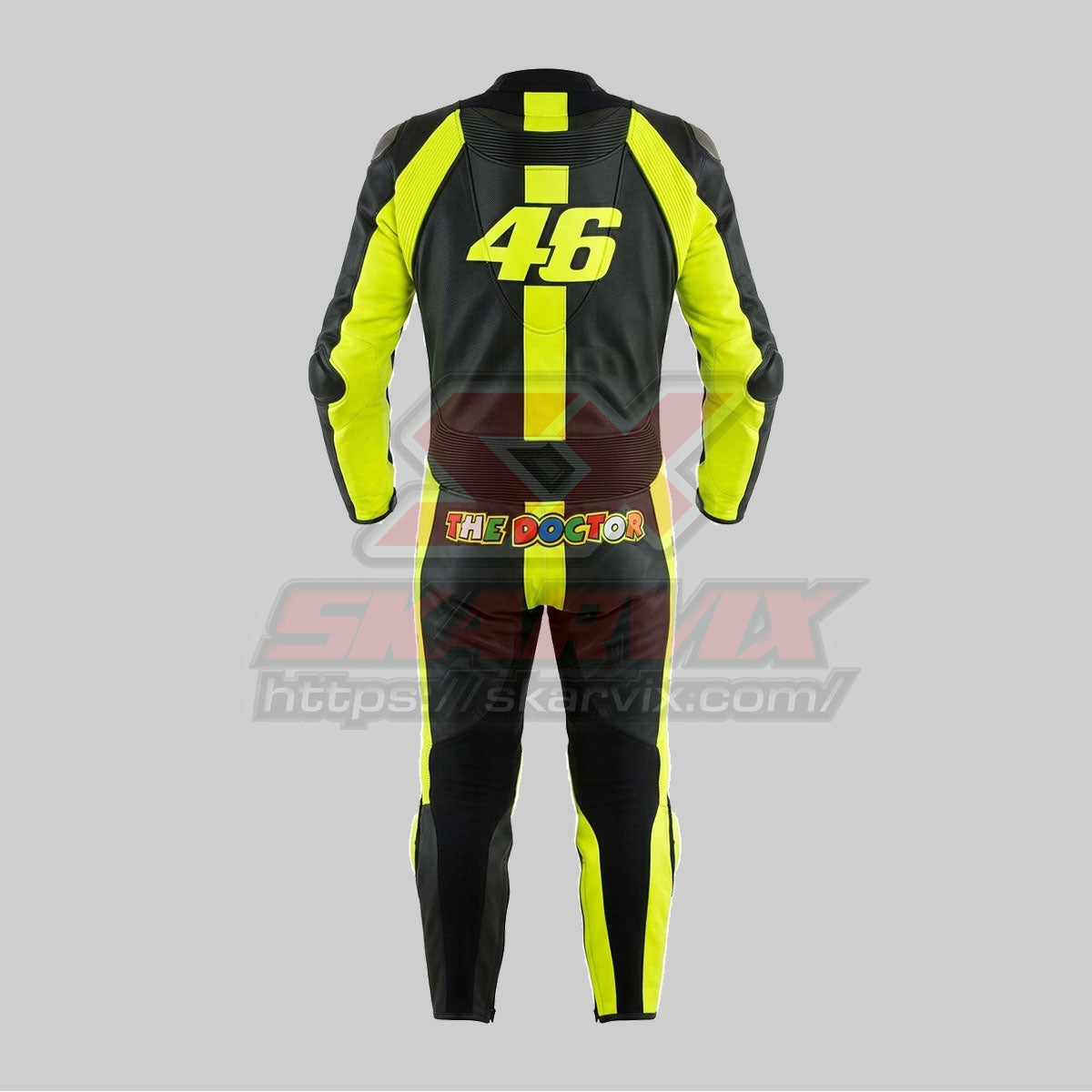 VR46 Black Leather Race Suit