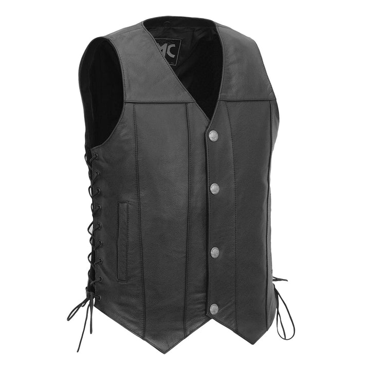 Veenek Men's Motorcycle Leather Vest