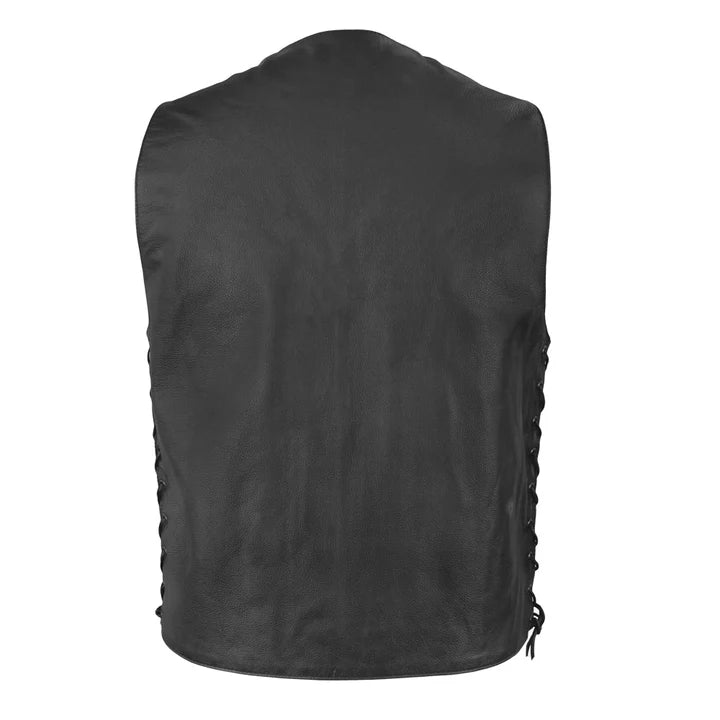Veenek Men's Motorcycle Leather Vest