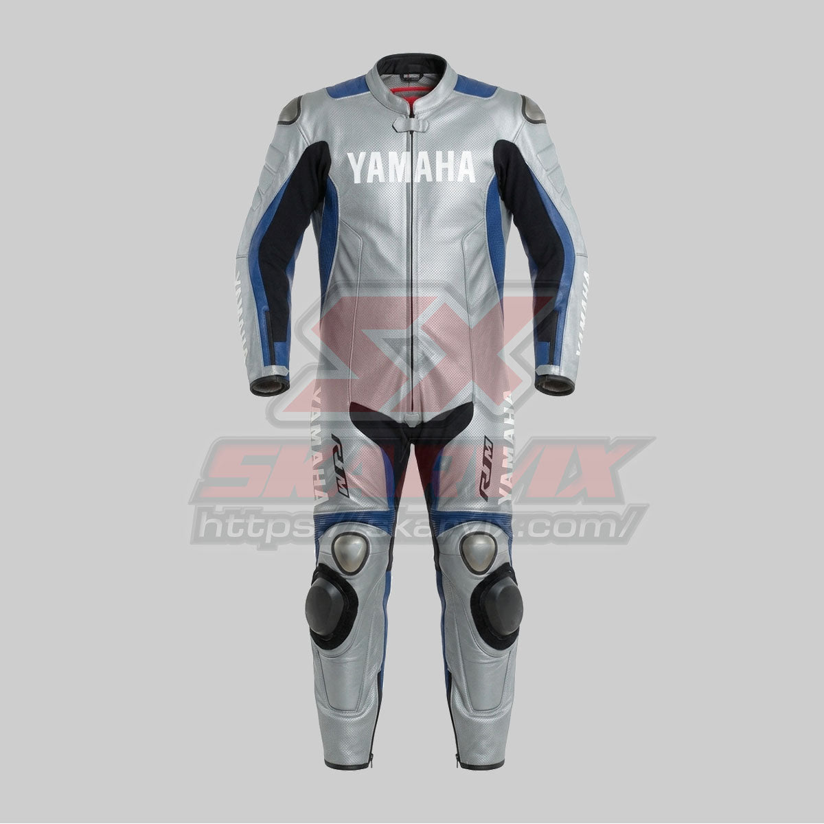 Yamaha Silver Leather Race Suit